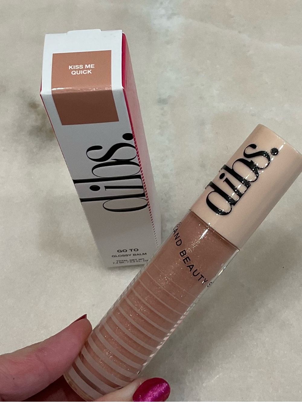 Dibs Glowy Nude-Pink Lip Gloss Balm — Kiss Me Quick